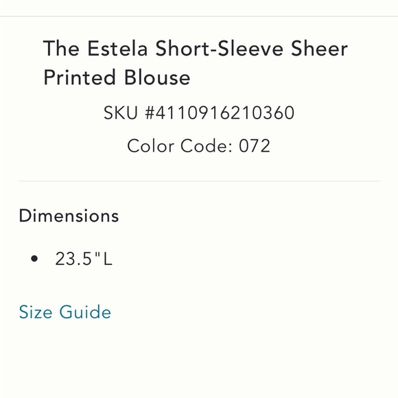 NWT The Estela Short-Sleeve Sheer
Printed Blouse - Picture 6 of 6